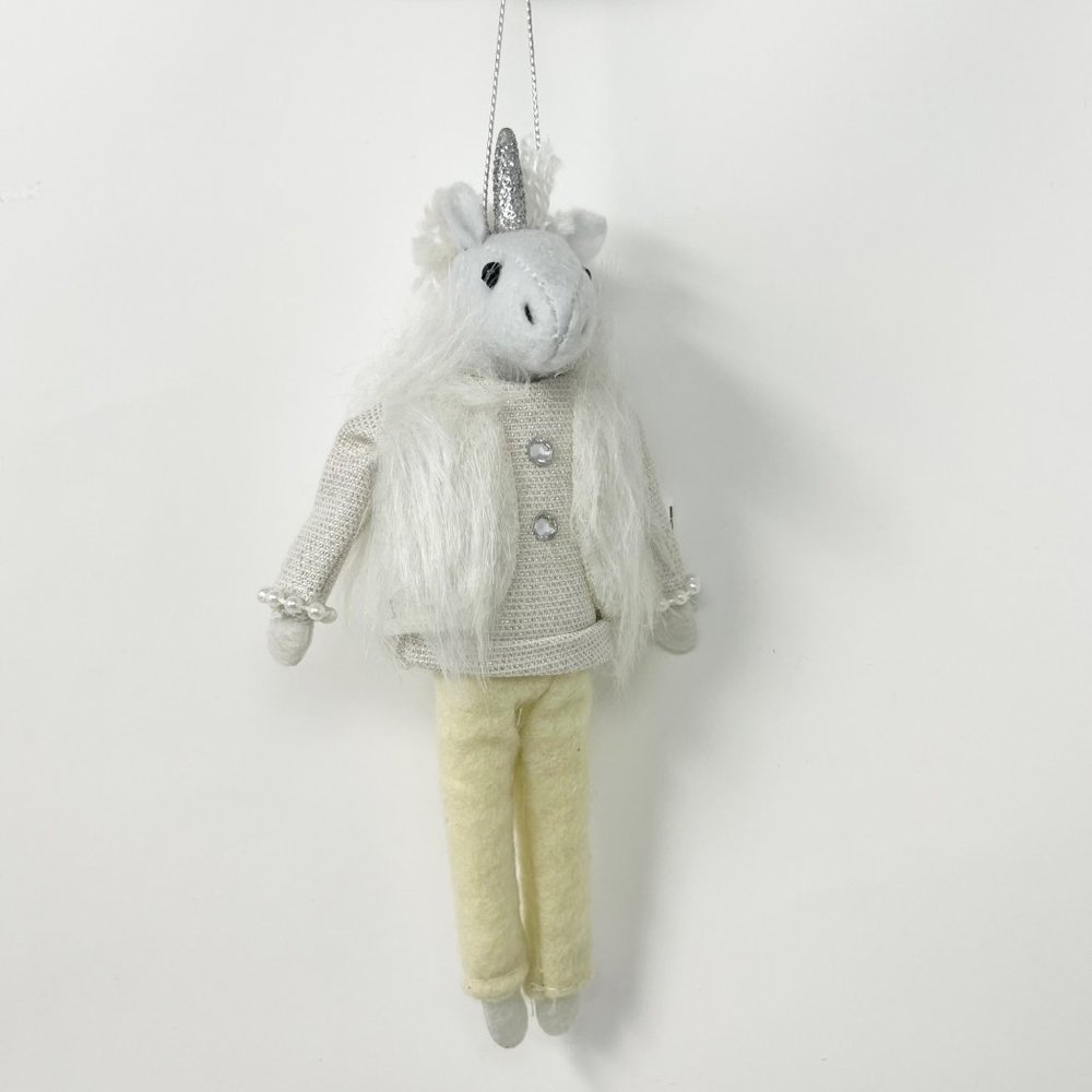 Unicorn Winter White Outfit Soft Fabric Ornament Sparkle 7" tall Target 2020